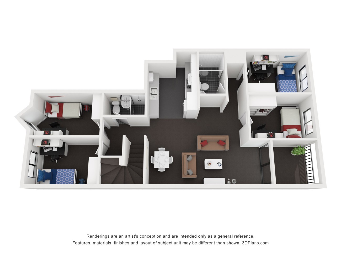 ECU Village Mt Lawley Perth 6 Bedroom Apartment Poolside TH 1FL floorplan2022